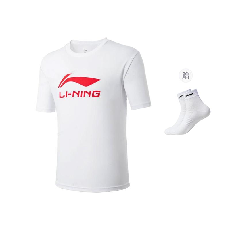 Li Ning Badminton Collection T Shirt Unisex Standard White ATSU493-2