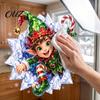 Odorless Wall Decals 3D Christmas Static Window Clings, Santa Snowman Reindeer Glass Stickers, Easy Peel Stick Decor PVC Holiday for Home Party