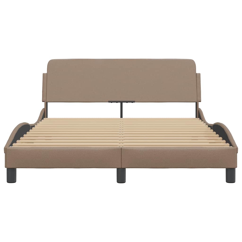 Bed Frame  Dover  Cappuccino Brown 140x190 cm Faux Leather