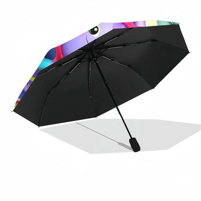 Colorful Friends Dollhouse Umbrella Folding Umbrella, Automatic Umbrella 8-Frame for Travel, Camping Use Gift for Halloween Christmas