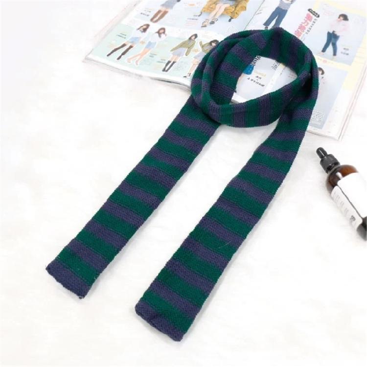 Striped Scarf Long Knitted Scarf Neck Warmer Women Scarf Lightweight Neck Wrap