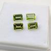 4 Pcs Natural Emerald Cut Peridot Gemstone: 4 Carat, 4 Pcs of 7x5 MM Loose Stone.