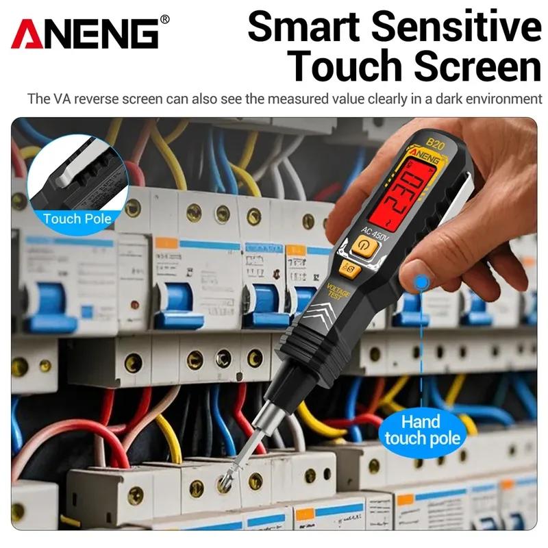 ANENG B20 Smart Voltage Tester Pen Double Head Screwdriver Dual-use Slotted Cross Meter 11V~ 450V AC Voltage Detection Digital