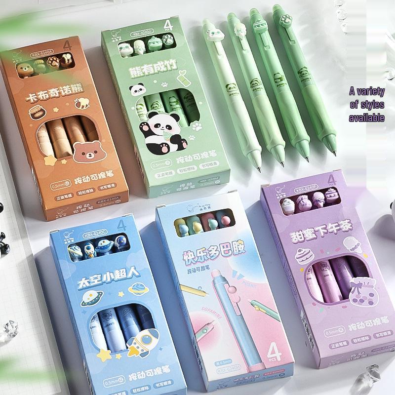 High-Value Thermal Sensitive Erasable Pen - Quick Dry, Easy To Erase, Cute Design for Elementary Students, Crystal Blue, Side Press