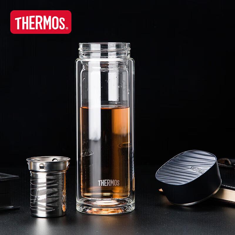 Thermos 400ml Double-Layer Glass Tea Infuser Bottle