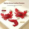 Stilvoller Pu-Leder Sommer Strandstil Schlüsselanhänger Meeresbewohner Taschenanhänger Hummer Krabbe Tasche Zubehör