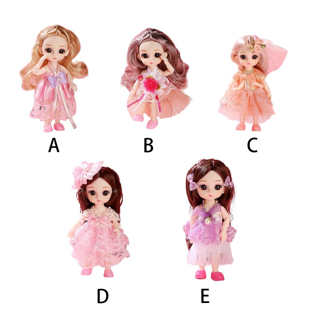 17cm Cartoon Doll Showcase Vinyl Ornament Moveable Joint Long Hair Party Atmospheres Decoration Sitting Kids Toy DIY