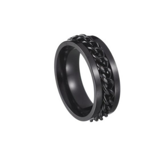 2023 European & American Titanium Steel Rotating Punk Couple Ring for High-Quality Decompression and Anti-Dryness