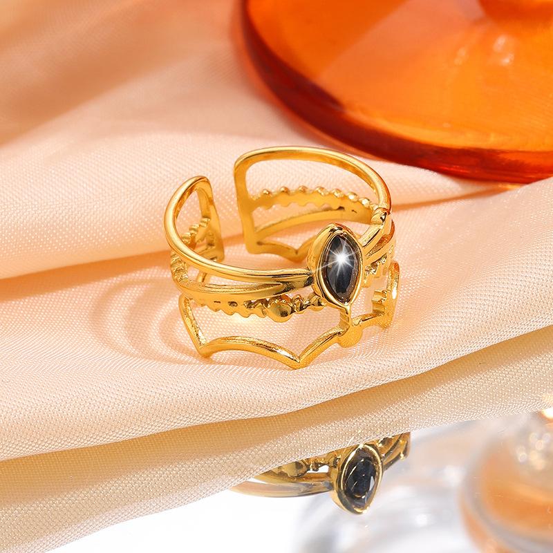 Light Luxury High-end Crown Colored Zircon Ring Does Not Fade Xiyin Hot-selling Couple Ring Jewelry