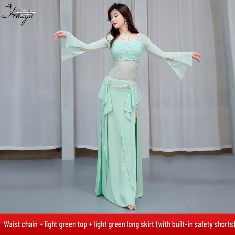 Huayu Women's Oriental Belly Dance Costume with Belly-Covering Suit for Autumn/Winter 2025