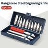 Handmade Paper Cutting Set, 13 Pieces DIY Precision Repair Tools, Metal Carving Knife and Pen Style Art Seal Cutting Tools