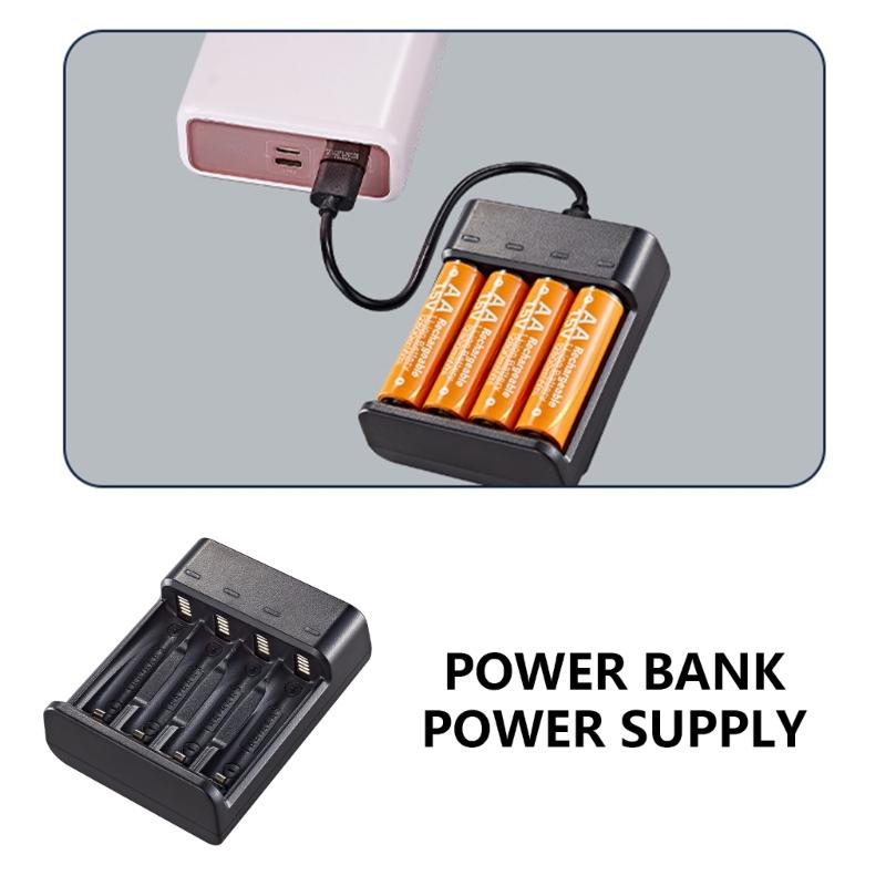 USB Rechargeable Lithiums Battery Charger for 1.5V AA with Charge Indicator