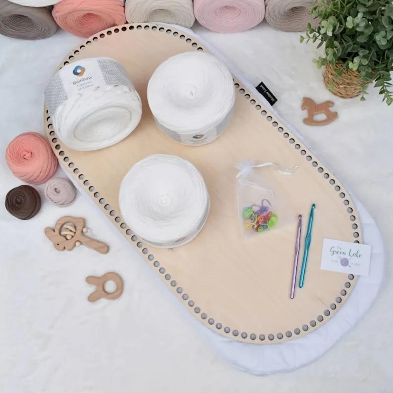 2026 Latest Models Large & Small Wooden Oval Basket Weaving Templates Knitted Base Crochet Basket Bottoms for Handcraft