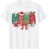 Christmas Mama Coquette Bow Mama Claus Christmas Tree Cake T-Shirt