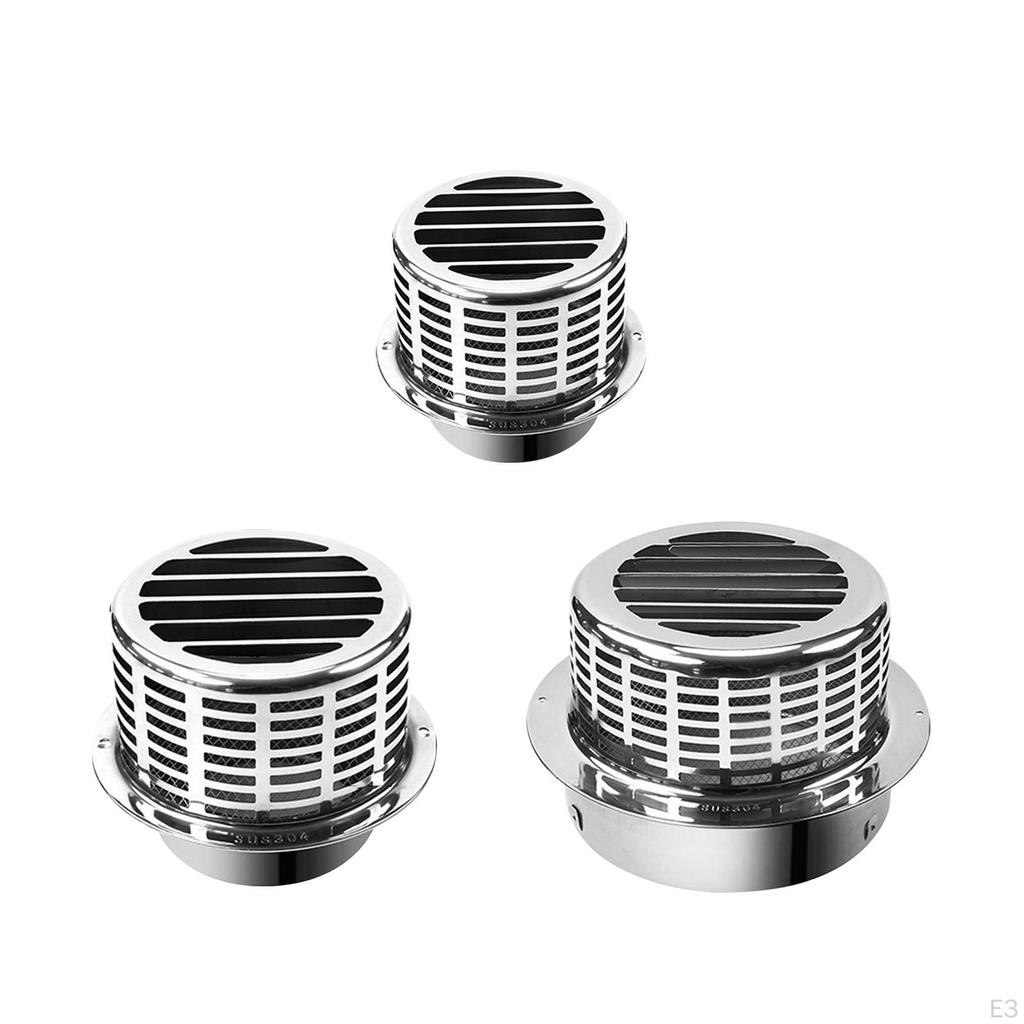 Air Vent Exhaust Hood Home DIY Full Protection, Stainless Rain Ventilation Grille for
