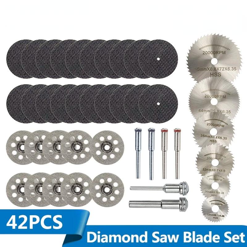 Diamond Cutting Discs Metal Saw Blade Set HSS Mini Circular Saw Blade For Rotary Tools Resin Cut-Off Wheels Diamond