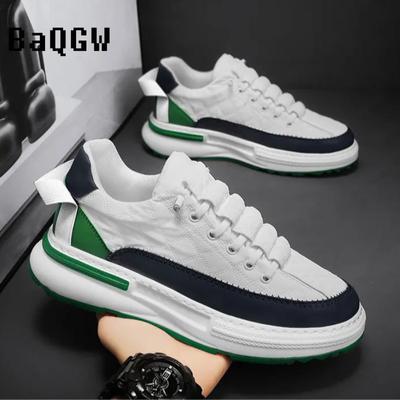 Fashion New Mens Trendy Shoes Casual Sneakers Leather Comfortable Fashion Skate Shoes Student Sport Running Male Loafers Anti-slippery