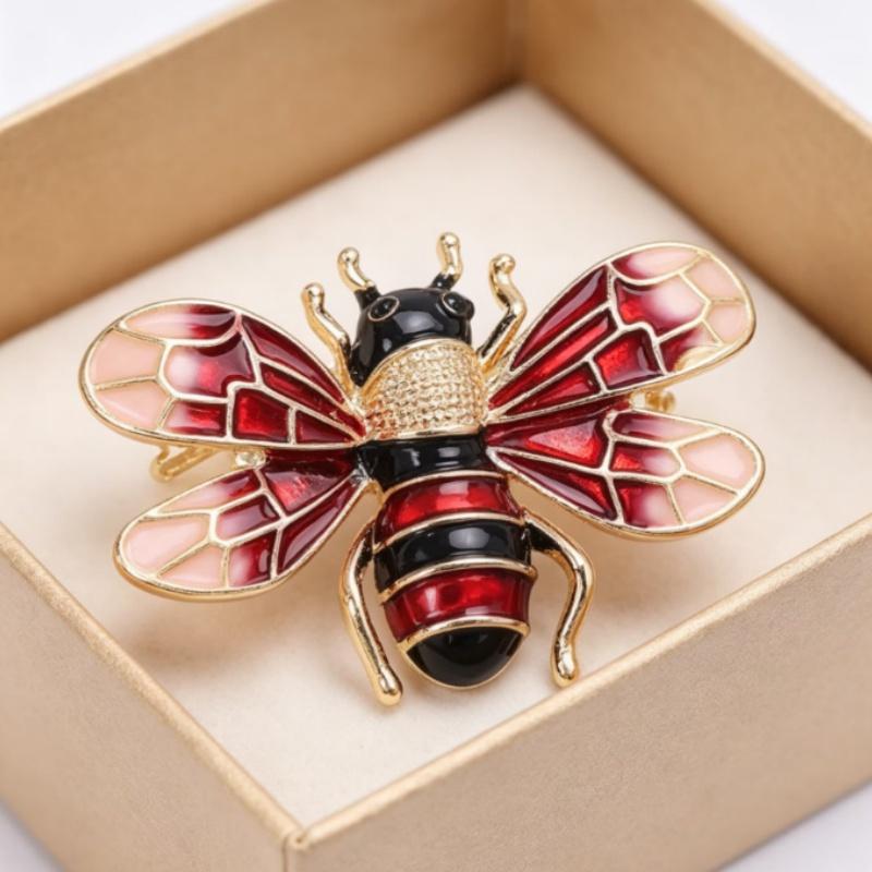 Multi Color Enamel Bee Brooch Glitter Delicate Decor Pin for Christmas Party Outfit Decoration Holiday Exchange Gifts