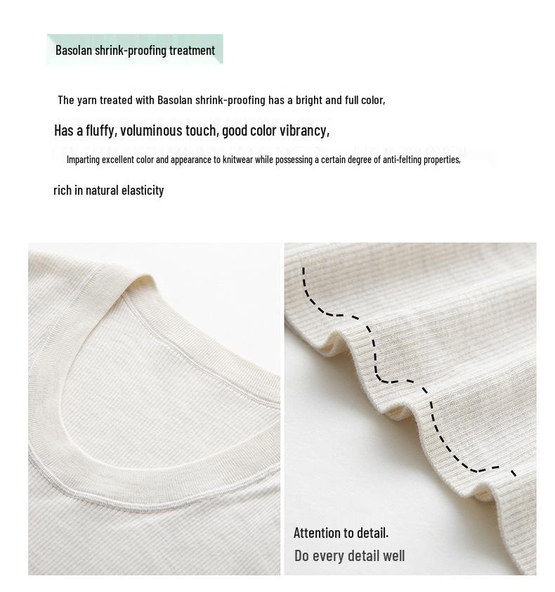 Women's Slim-Fit U-Neck Sweater — Fine Merino Wool, Autumn/Winter Collection