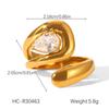 Euro-American Style Stainless Steel Inlaid Zircon Ring, High-end Light Luxury Open Ring, Niche Titanium Steel Hand Jewelry