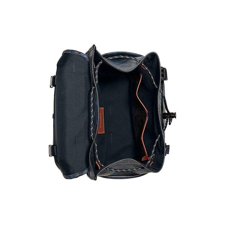 Coach League 28 Drawstring Buckle Closure Camouflage Print Leather And Fabric Backpack Men backpack Blue Black C5288-UPW
