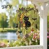 Metal Sound Pipes for Patio Halloween Acrylic Wind Chime Pendant, Crystal Suncatcher Hanging Ornaments, Decorative Handcrafted Spooky Home Accents
