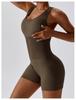 European & American High-Elastic Seamless One-Piece Yoga Jumpsuit 6949 - Slimming & Stylish with Open Back Design for Women.