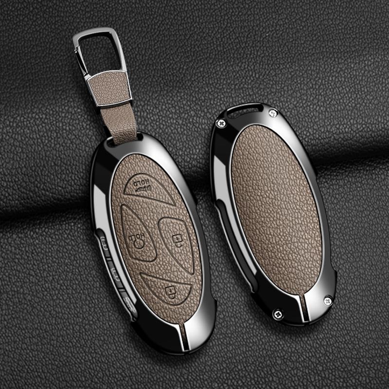 Interior Mouldings Alloy Leather Car Key Case Key Cover For Hyundai IONIQ 6 New Grand Prix GN7 For New Kona SX2 Car Protector Ke