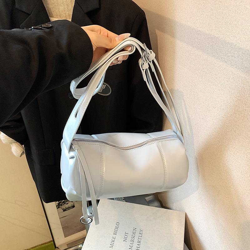 Summer new retro single shoulder oblique span bag temperament cylindrical bag large capacity niche texture underarm women's bag