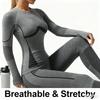 Ski Training Seamless Base Layer Set Autumn-Winter Warm Moisture-Wicking Quick-Dry Fitness Wear Simple Basic Style