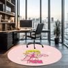 Lizzie McGuire Printed Round Rug Carpet Chair Rug Area Rug Entryway Doormats,for Office Chair Living Room Bedroom Kitchen Room.