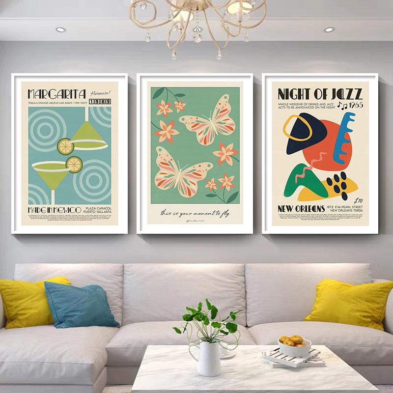 Prosecco Gin Cocktail Abstract Geometry Nordic Posters And Prints Wall Art Canvas Painting Wall Pictures For Living Room Decor