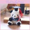 Plush Panda Graduation Pendant Bag Hanging Decoration Keychain Dolls Animal