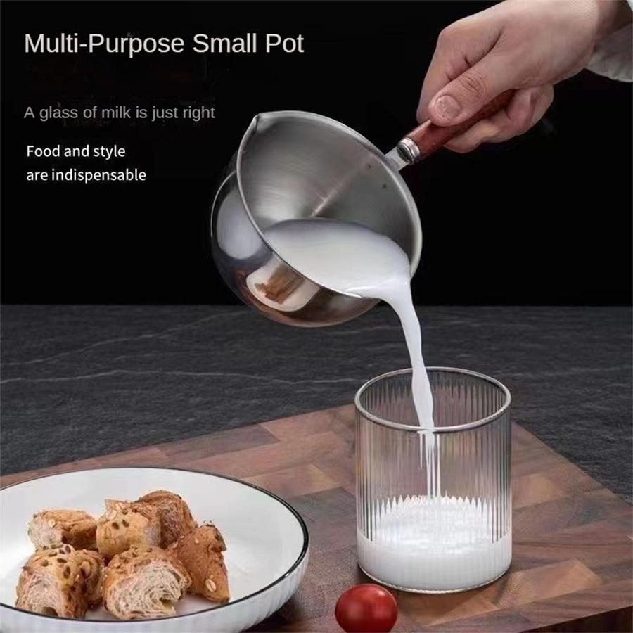 Stainless Steel Oil Splashing Pan Skimming Pan Coffee Measuring Cupboiling Pot Hot Milk Small Milk Pot Sauce Pouring Pot