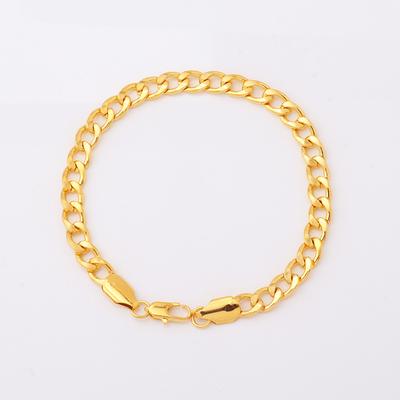Europe, America and Other Popular Hot-selling Men's Gold Bracelet Imitation Gold Nk Bracelet Hip-hop Cuban Simple Chain Jewelry