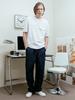 CUSTOMUS Stitch Embroidery Faux Pocket Round Short Sleeve T-Shirt Cxs24Mkrt405 Whi
