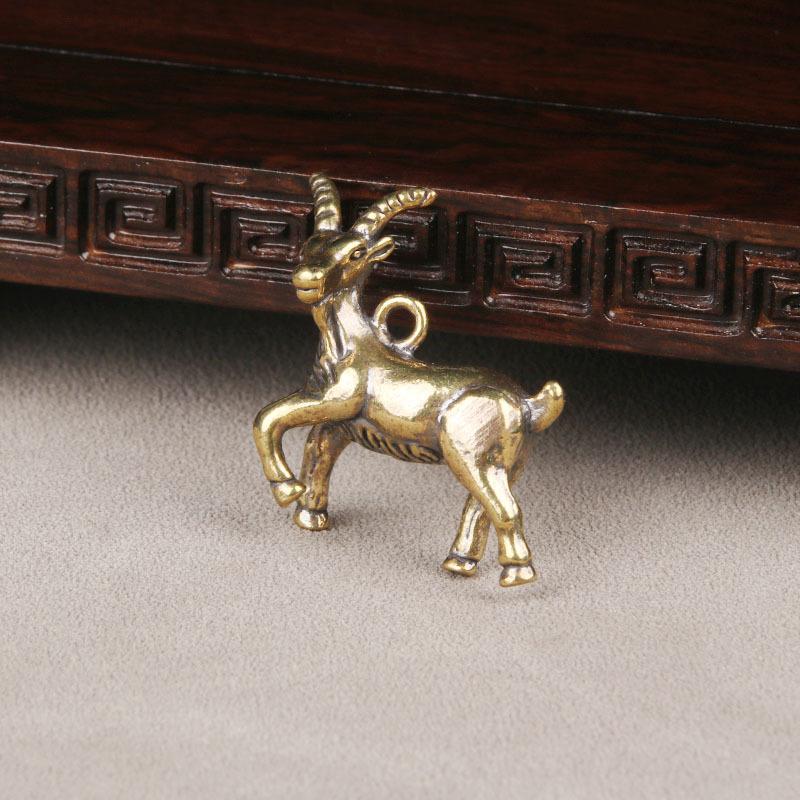 2027 Year Of Chinese Zodiac Goat Lucky Pendant Keychain Copper Feng Shui Wealth Key Ring Women Men Bag Charm Jewelry Gift