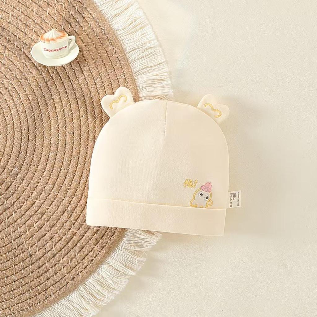 Pure Cotton Double Layer Newborn Hat for 0-3 Months, Suitable for Autumn/Winter