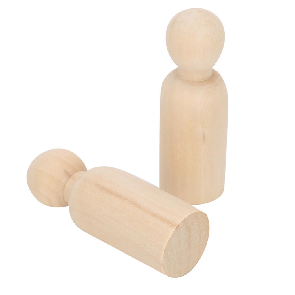 10pcs 75mm Male DIY Painting Dolls Wooden Children Painting Figure Toy Craft