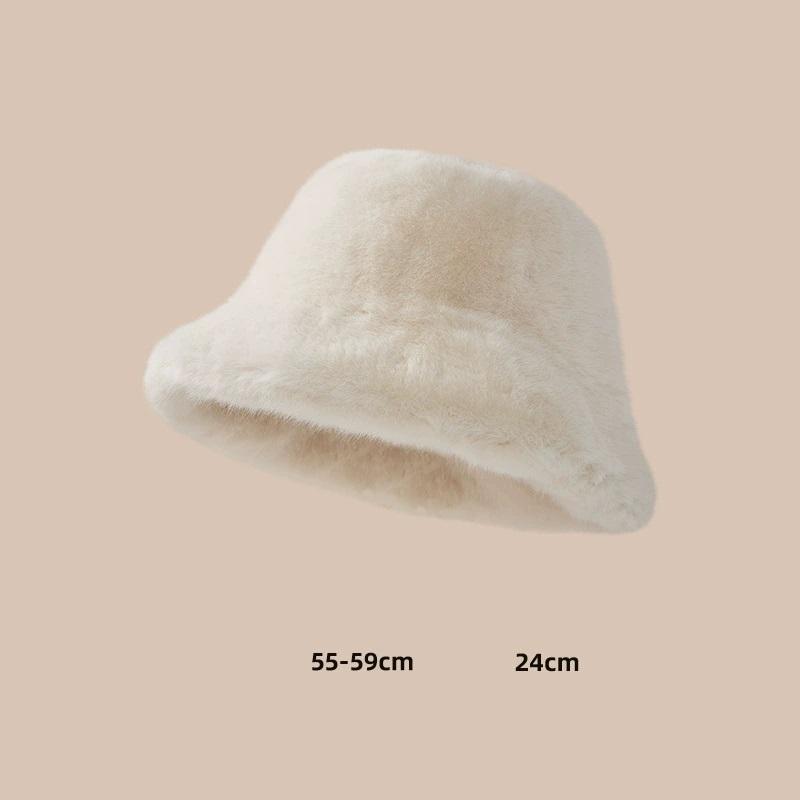 New Autumn And Winter Plush Warm Ear-Protecting Face-Slimming Fisherman Hat Stylish And Versatile Bucket Hat