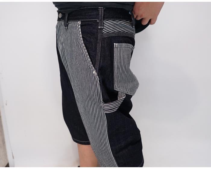 Kojima Jeans KOJIMA GENES Work Painter One Made in Indigo Shorts, Multi-Combo, Hosen, Hosen, Jeans, Denim, Waschung, Japan, RNB-1377, Hickory-32