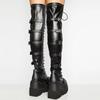 Autumn Winter Platform Long Boots for Women Over-the-knee Boots Cosplay Gothic High Wedges Women Platform Boots Botas Para Mujer