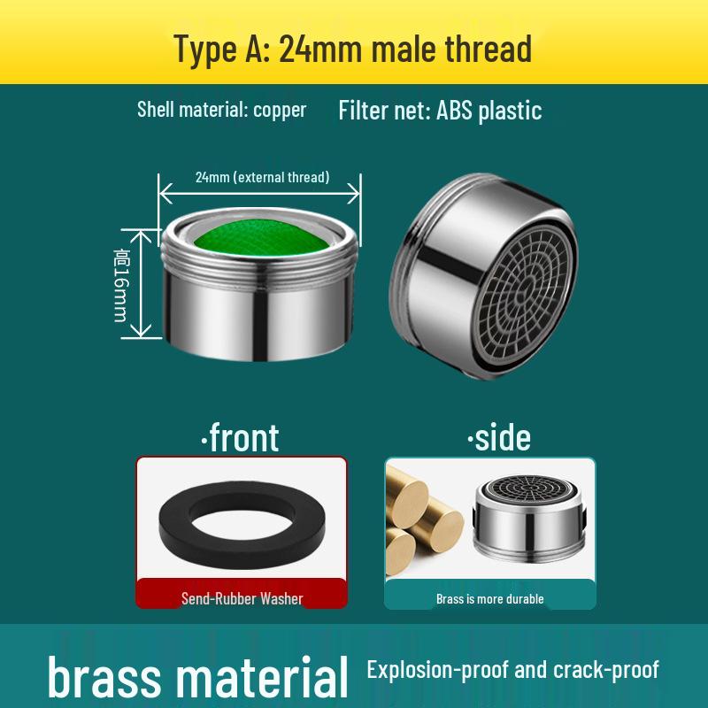 

Universal Faucet Splash Guard Aerator - Inner Core Filter Mesh Nozzle for Hot & Cold Water