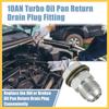 10AN-M18x1.5 Turbo Oil Pan Return Drain Plug Adapter Oil Pan Return Drain Plug Fit W/Bolt Sea O-Ring Rust Resistance Metal Steel Bolt on Type Silver
