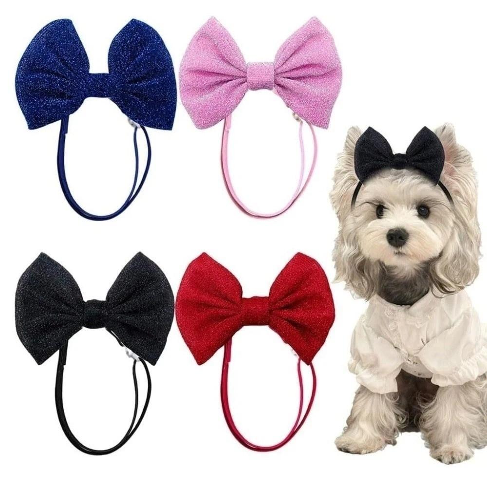 Hair Band Dog Hair Bow Headbands Cloth Pet Costumes Easy Wear Pet Hair Bows Dog Supplies
