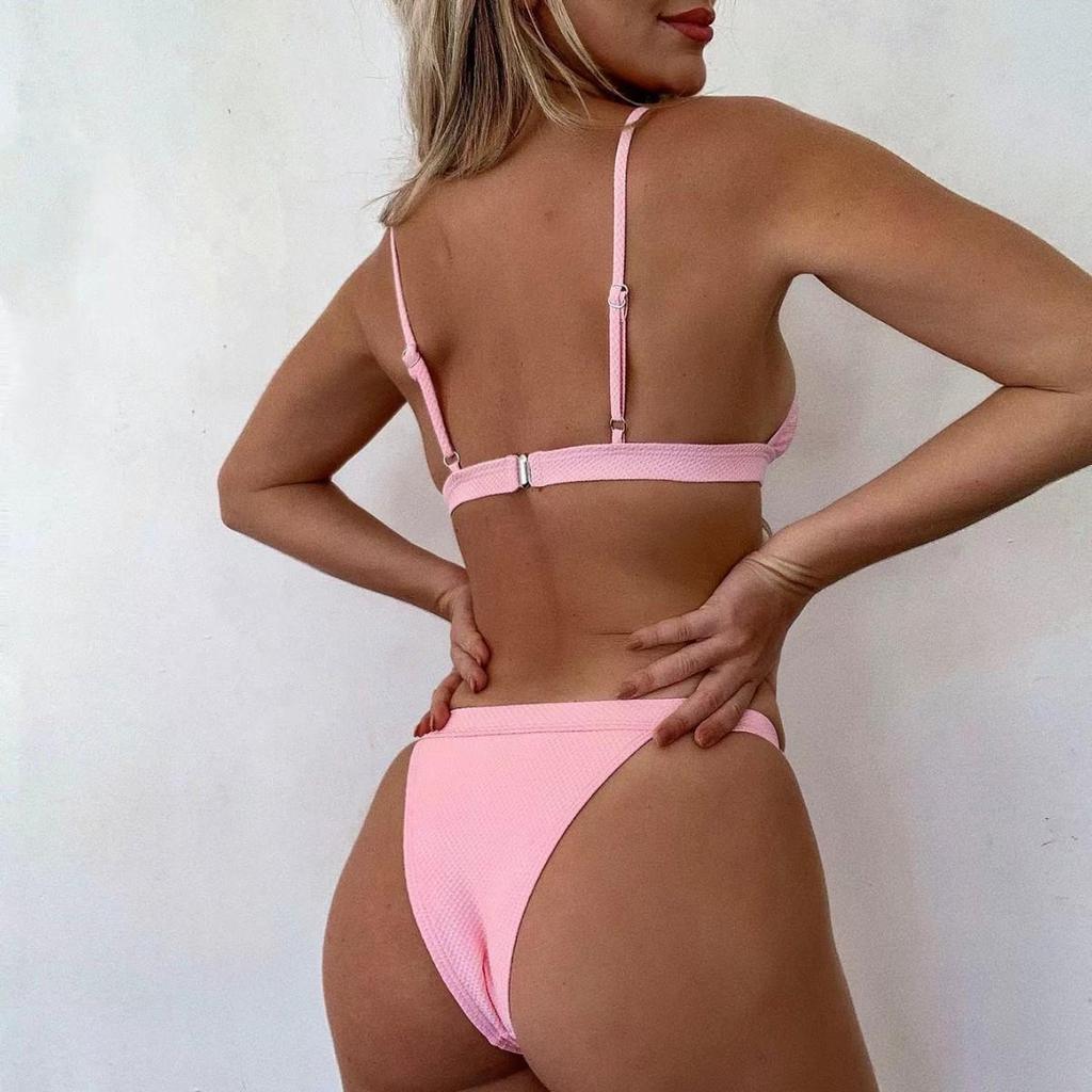 Women's Solid Color Split Bikini Swimsuit - European and American Style