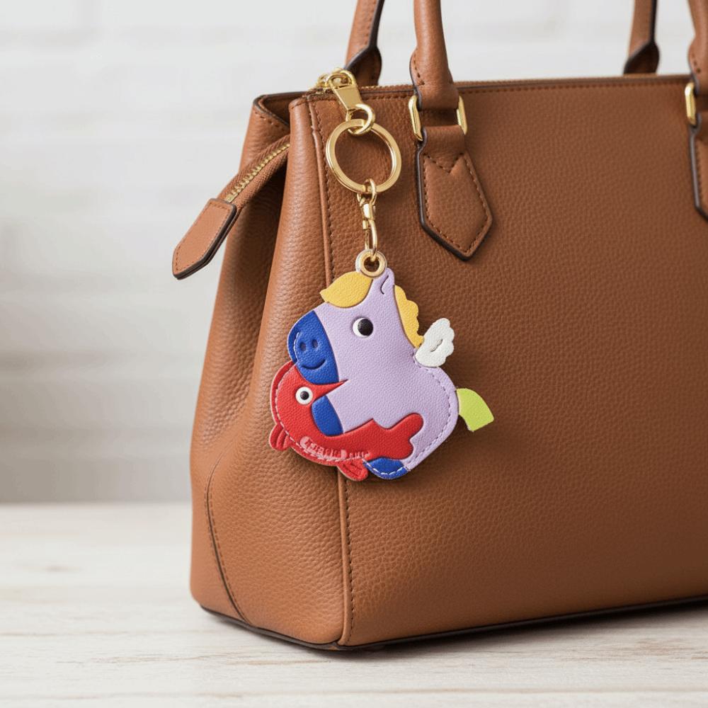 Leather Horse Pendant Year of Horse Zodiac Pony Bag Hanging Funny Horse Car Keychain  Birthday Gift