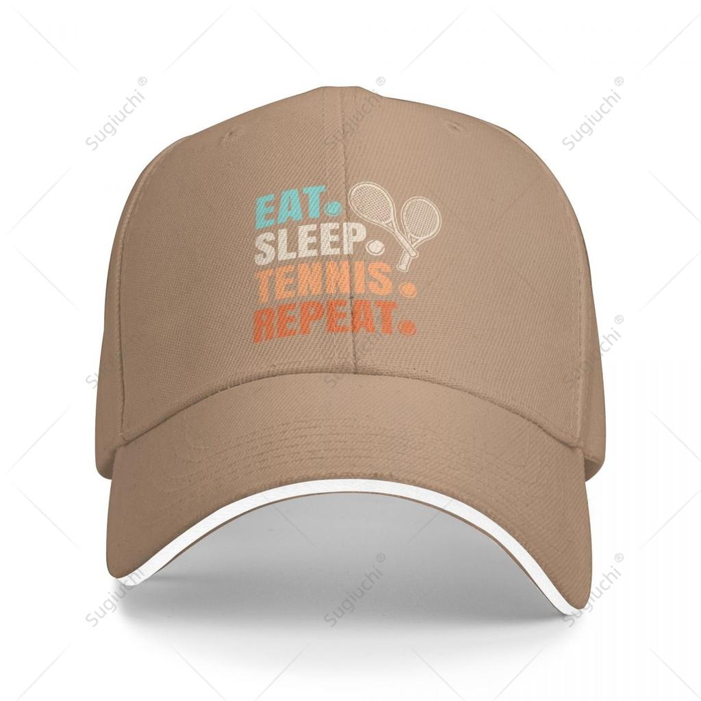 Multifunction Funny Eat Sleep Tennis Repeat Tennis Lover Sandwich Baseball Cap Unisex Sports Casual Caps Golf Hat Fishing Outdoors