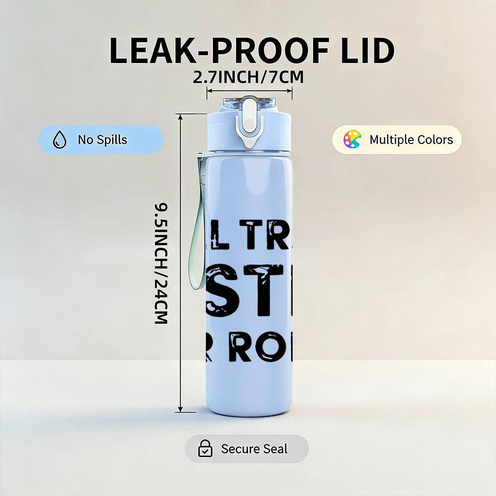 1PC Will Trade Sister For Robux Text 750ml Color Plastic Water Bottle Leakproof Flip Straw Lid For Sports Office Home Use