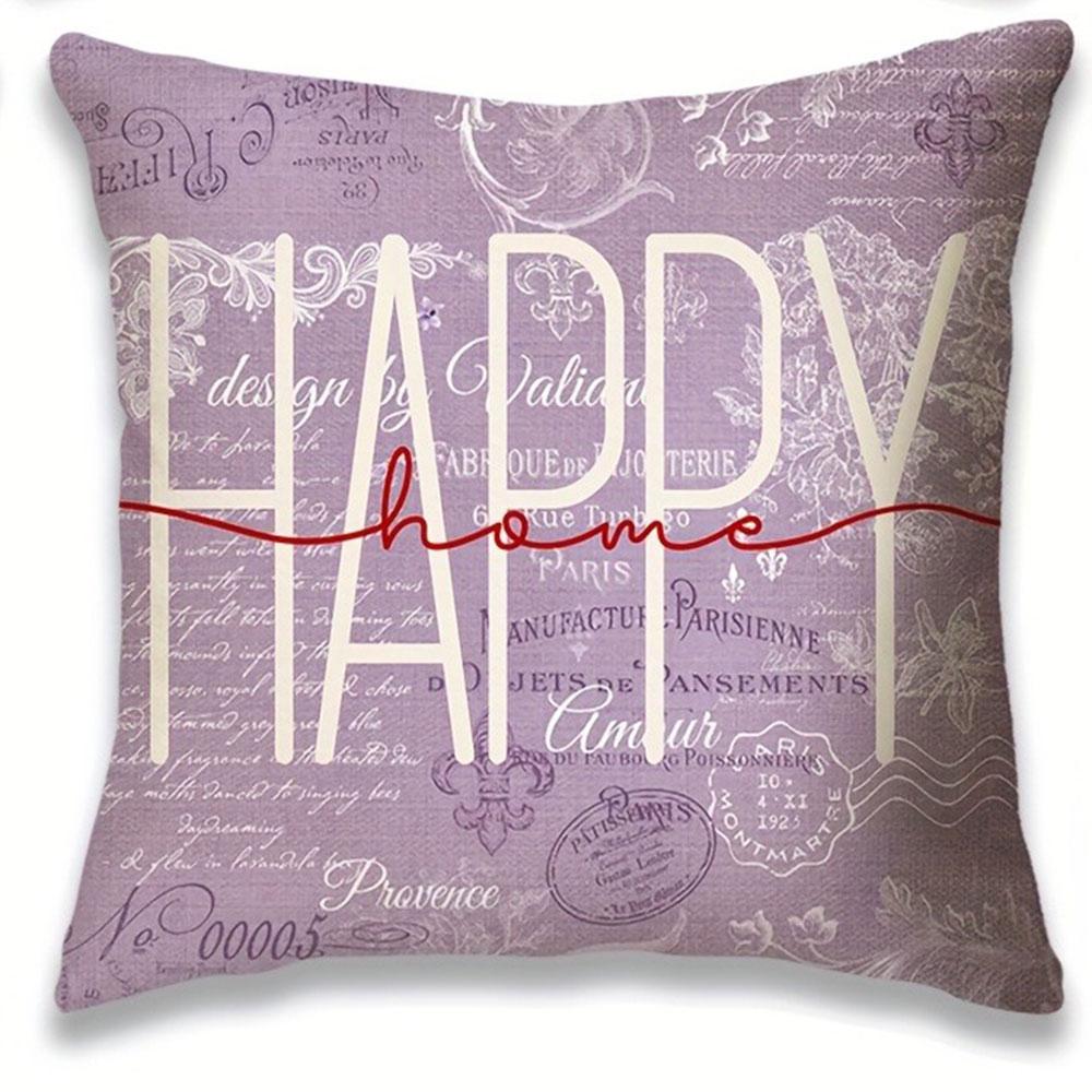 

Simple Purple Flower Pot Pattern Home Decor Pillowcase Bedroom Living Room Sofa Decoration Polyester Cushion Cover with Zipper 16x16Inch